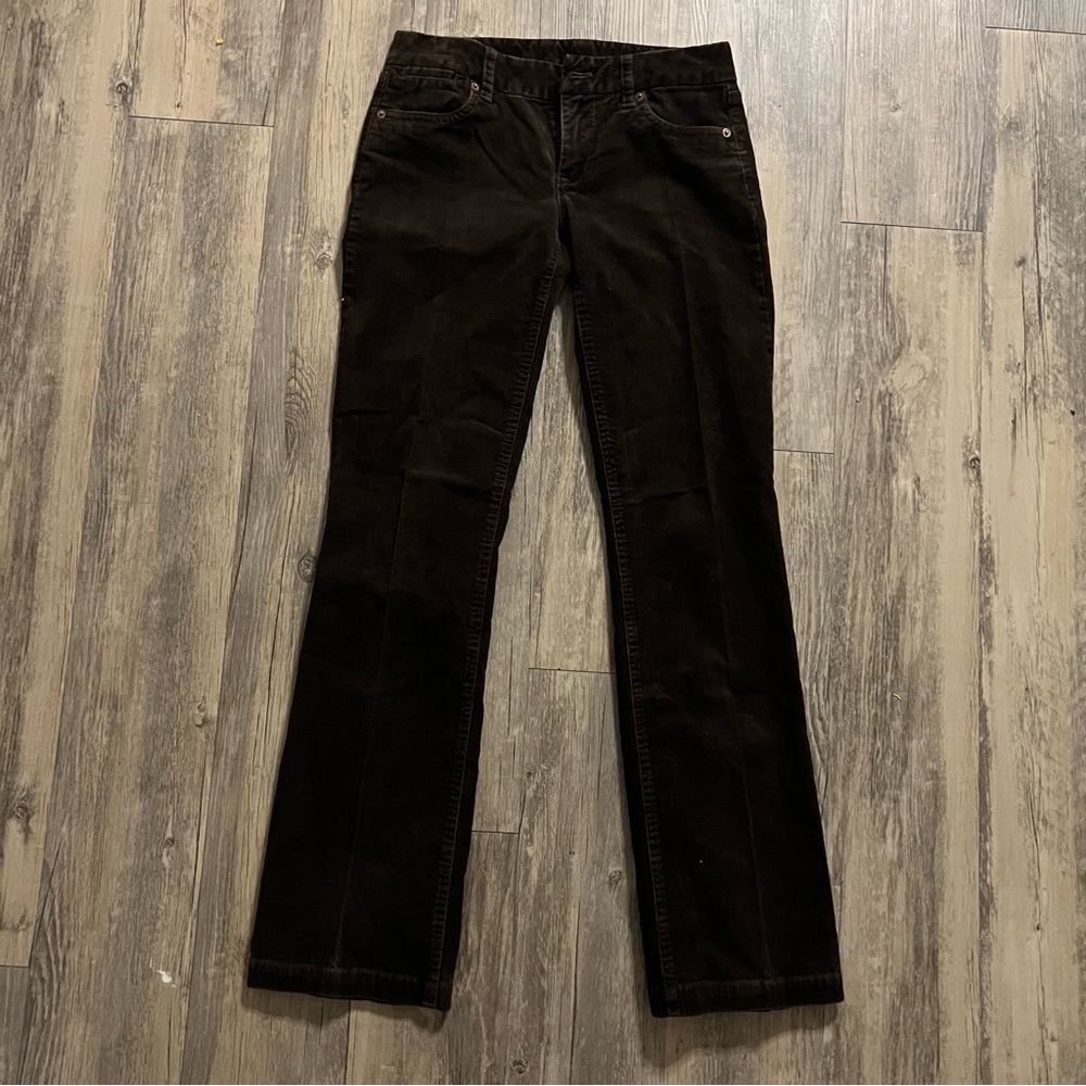 J.CREW Dark Brown Corduroy Low Rise Straight Leg Flare Pants Jeans